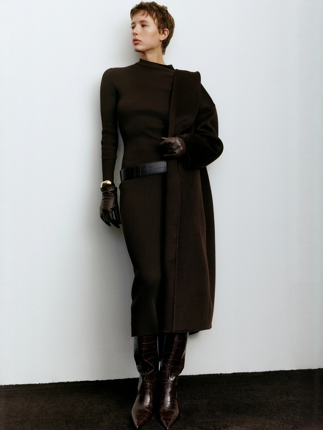 H&M Rib-Knit Turtleneck Dress