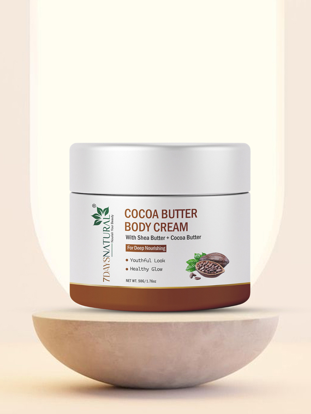 7DAYSNATURAL Naked & Rich Cocoa Butter Body Cream - 50g