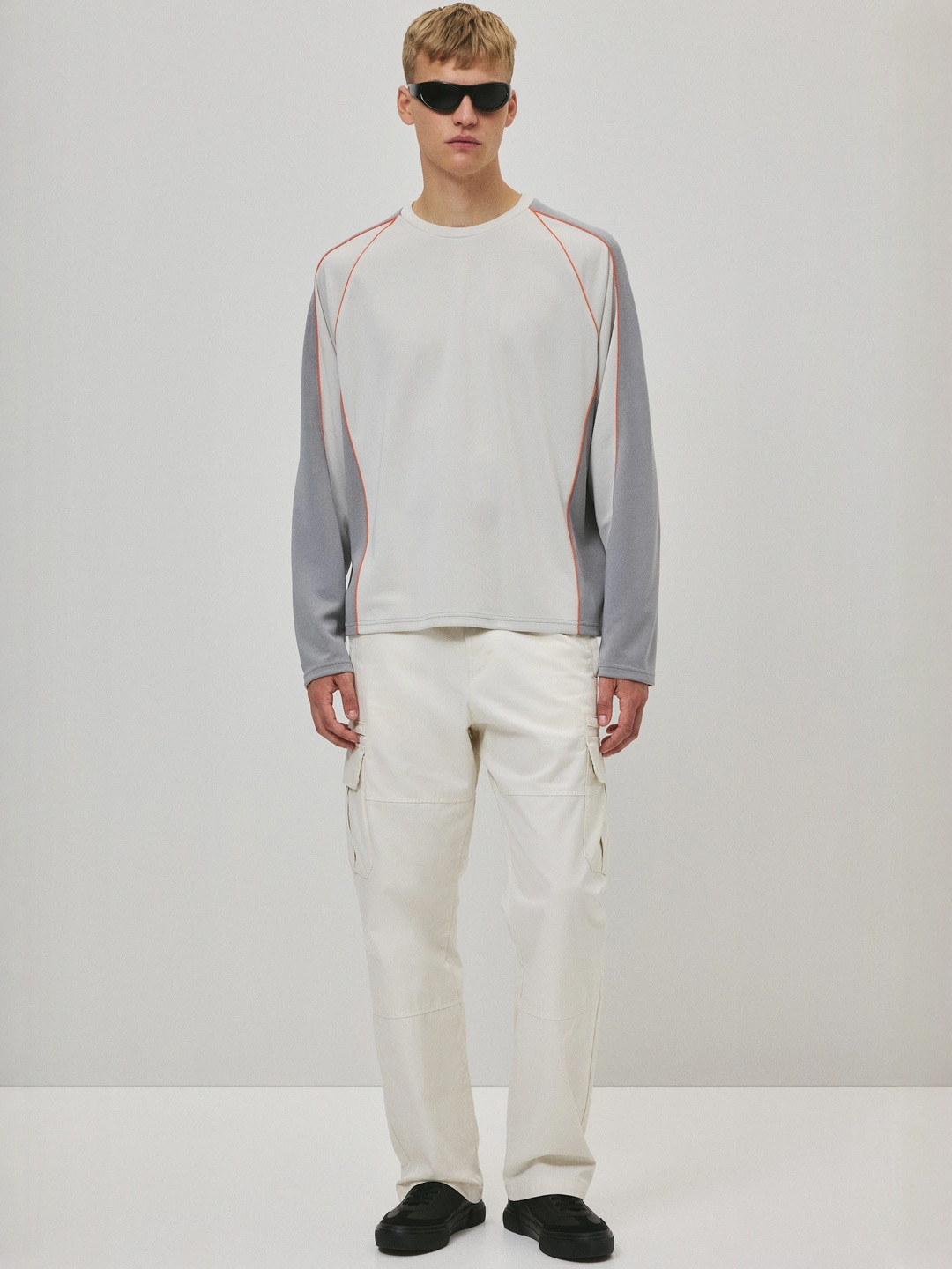 H&M Loose Fit Long-Sleeved Mesh Tshirt