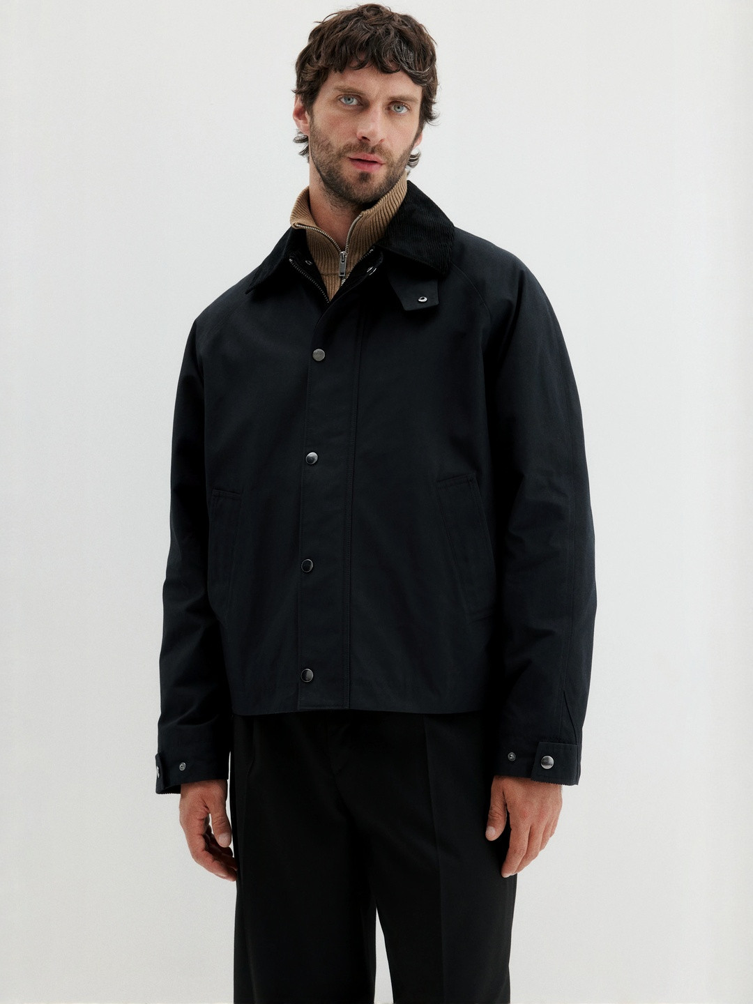 H&M Loose Fit Waxed Cotton Jacket