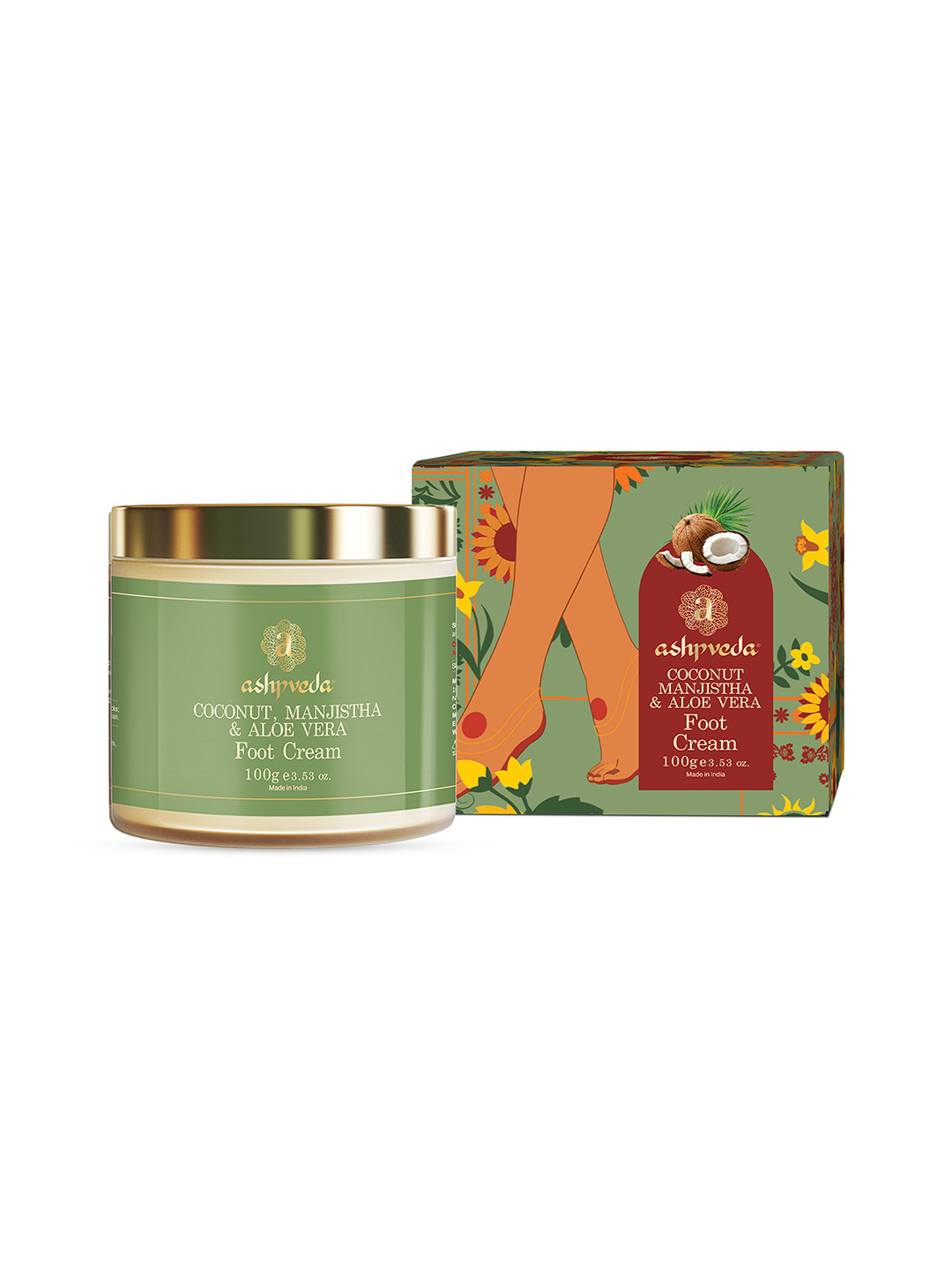 ASHPVEDA Coconut & Aloevera Foot Cream For Cracked Heels 100 g