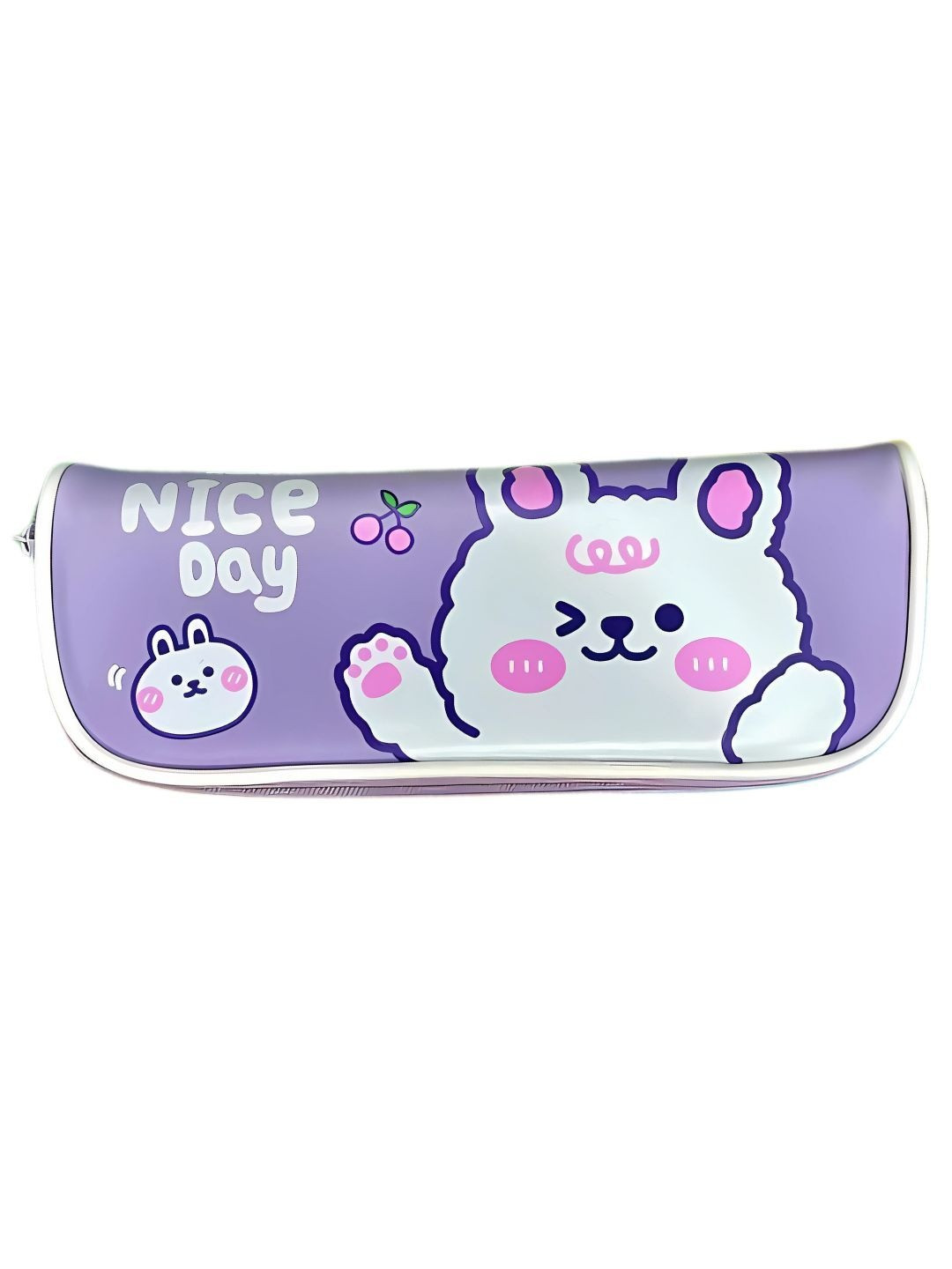 YK Kids Purple Rabbit Print Pencil Case