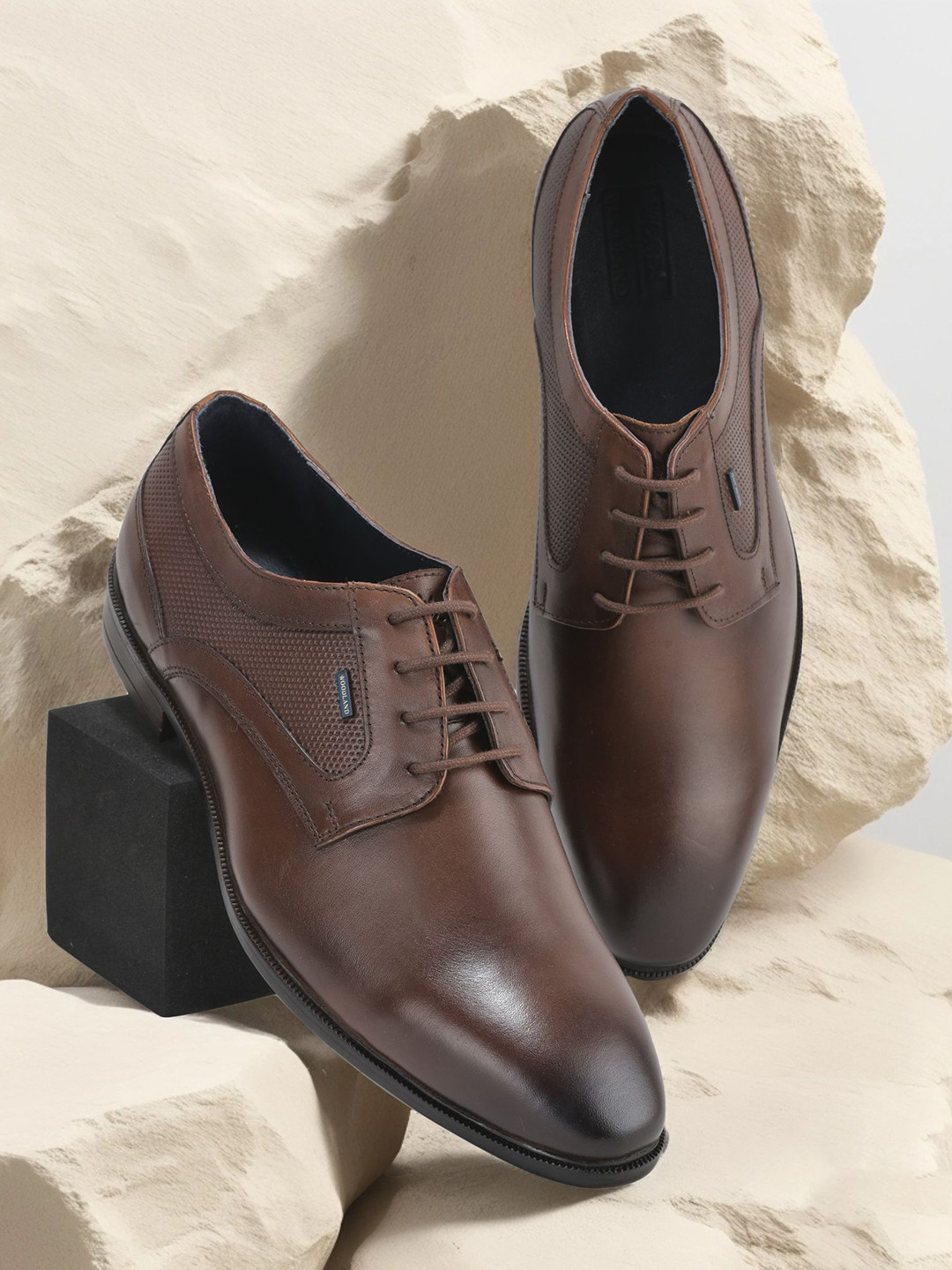 Woodland Men Leather Lace-Up Formal Derby Shoes
