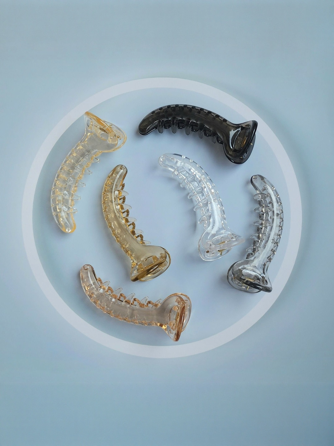 DIVASTRI Women Set of 6 Multi-Colored Plastic Banana Clips