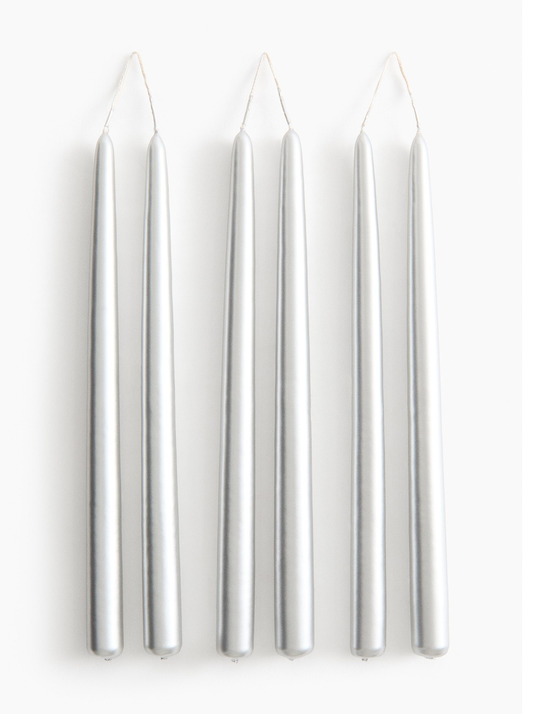 H&M Silver-Toned 6-Pack Metallic Tapered Candles
