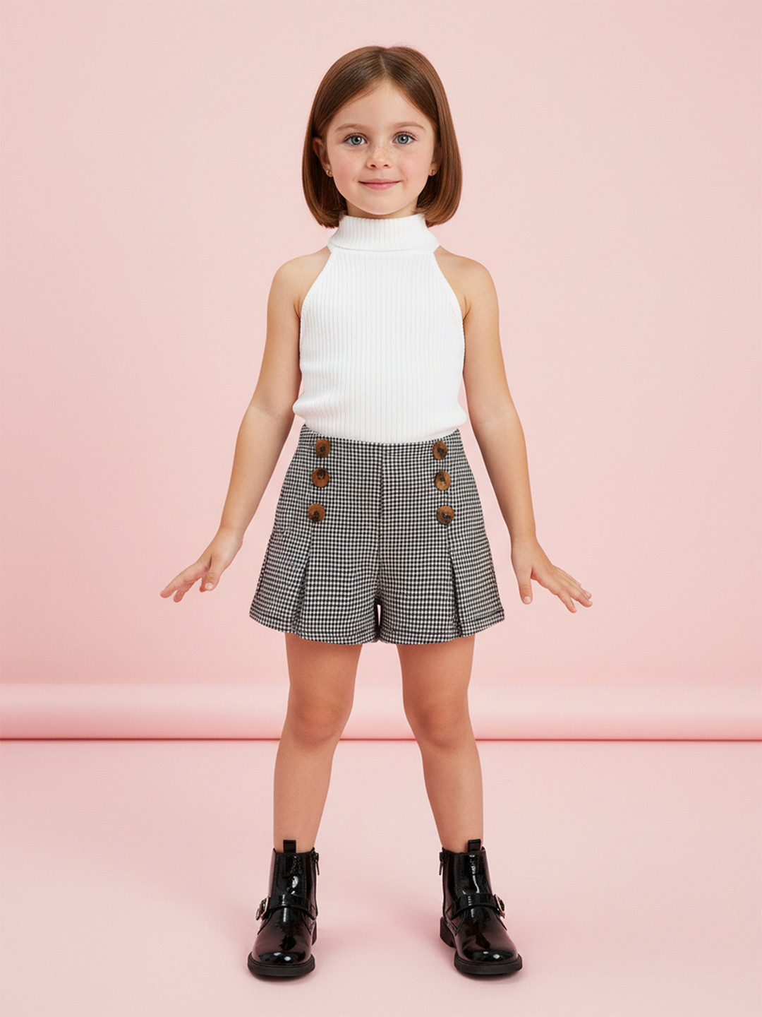 DEL LUNA Girls Printed Top with Shorts