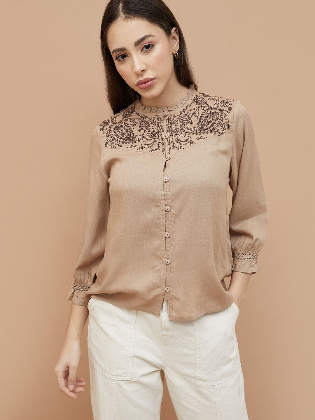 Fame Forever by Lifestyle Embroidered Paisley Top