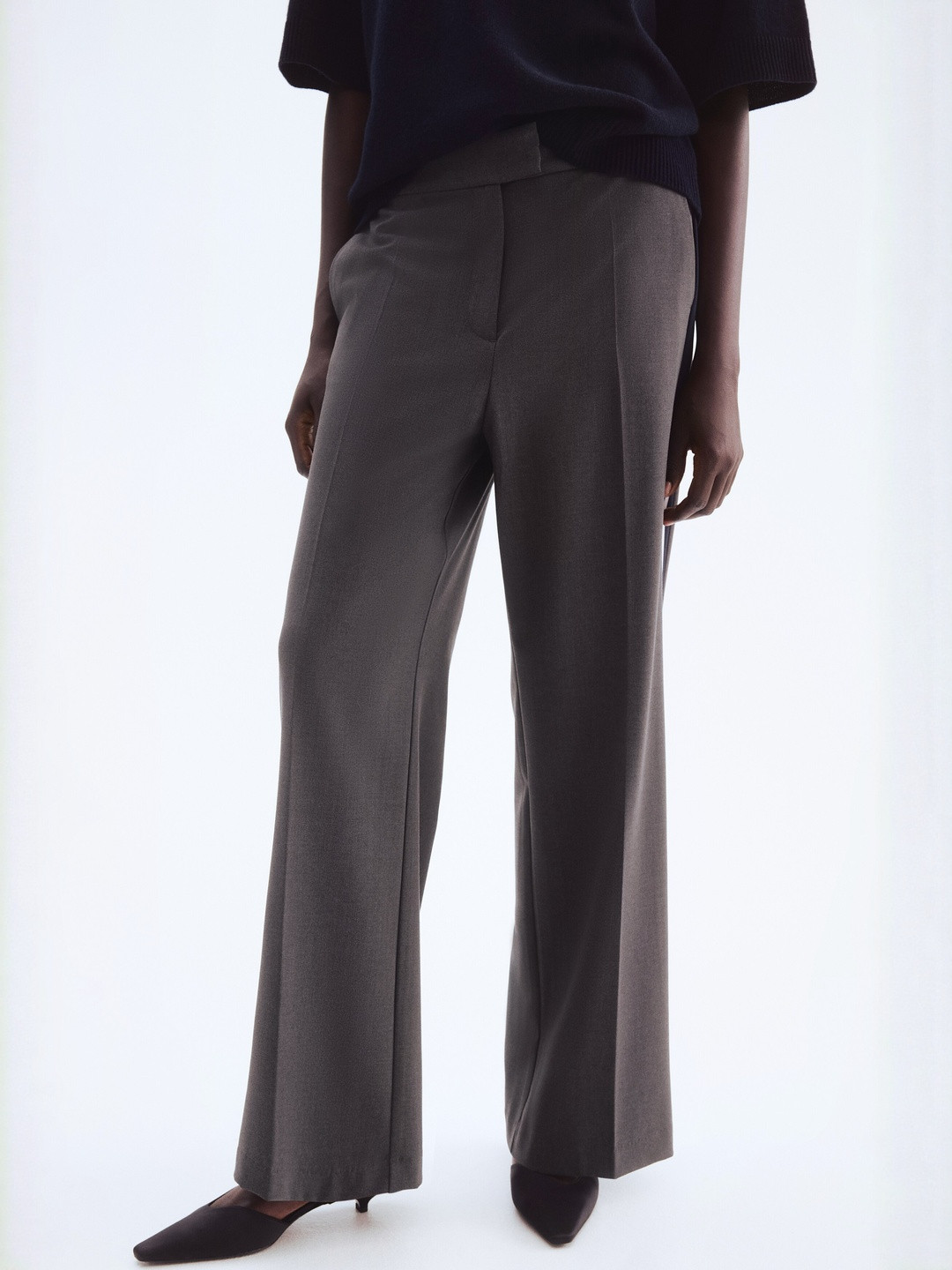 H&M Women Side-Striped Tailored Trousers