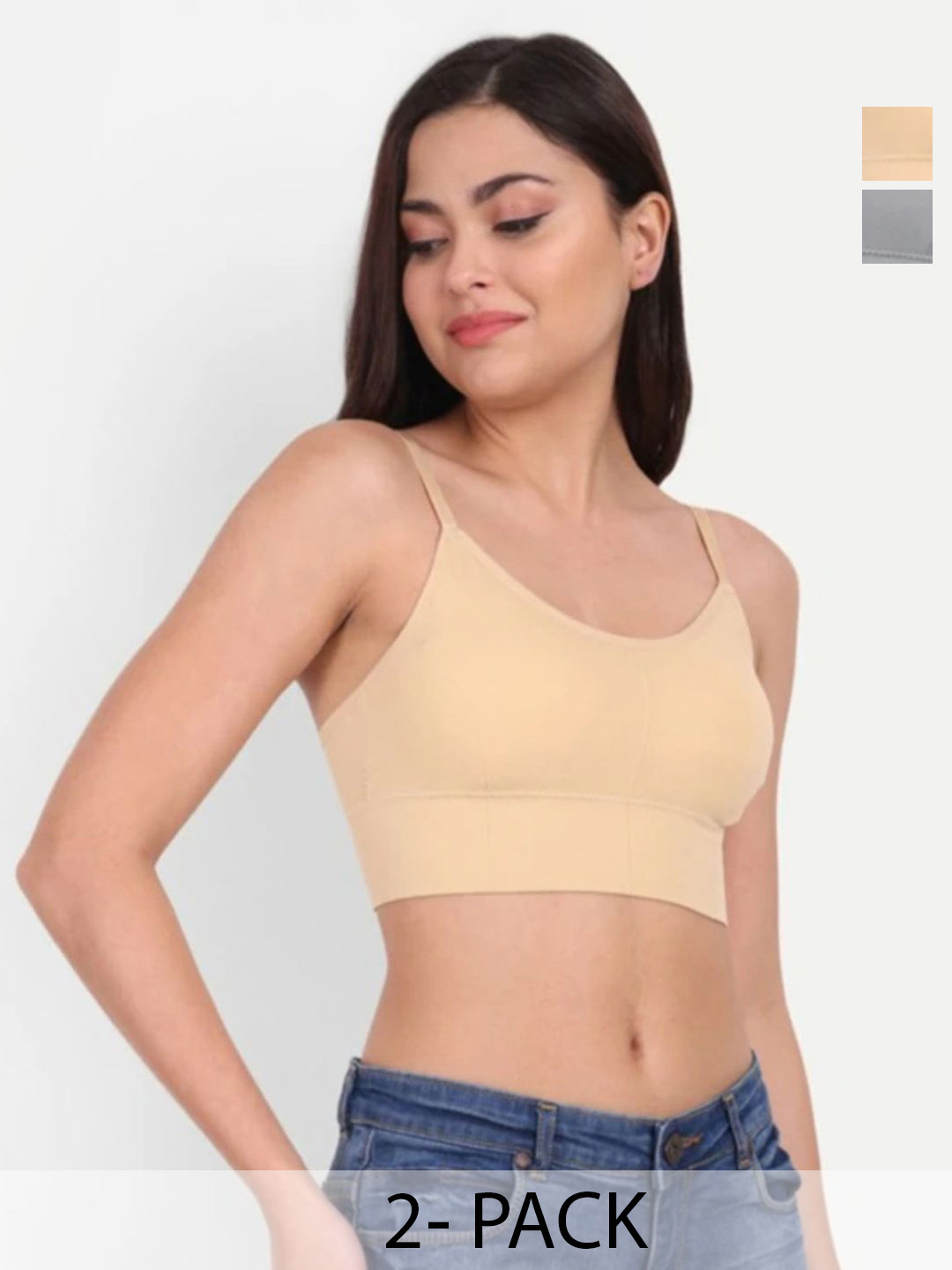 ALLIANCE OVERSEAS Pack of2 Full Coverage Lightly Padded Non-Wired Cut and Sew Everyday Bra