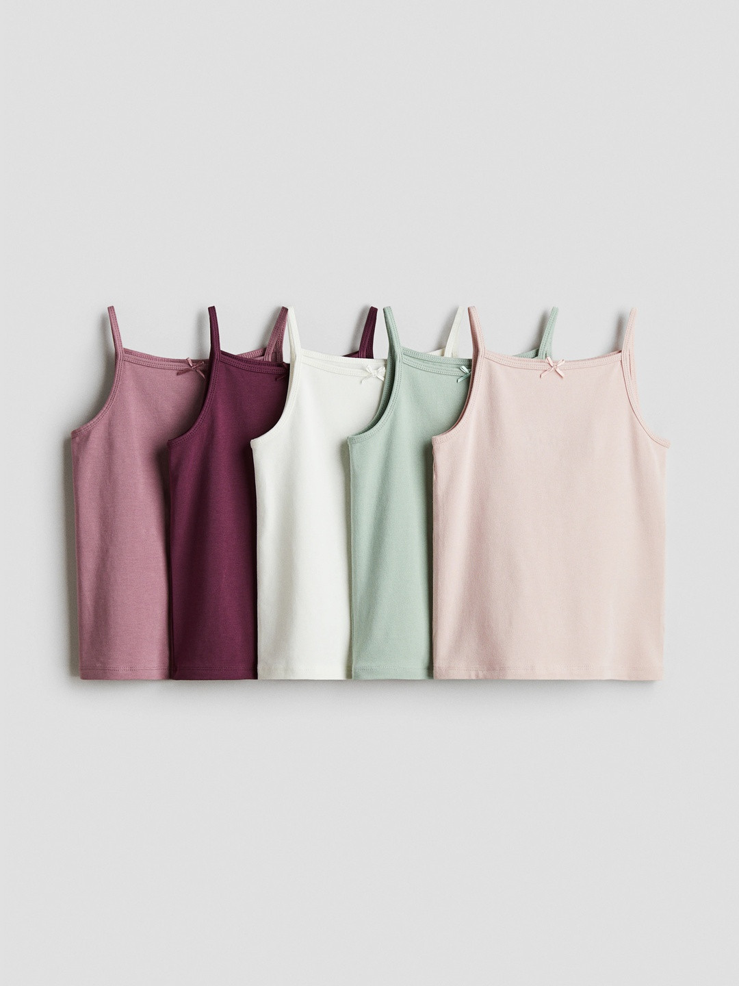 H&M Girls Pack Of 5 Jersey Vest Tops