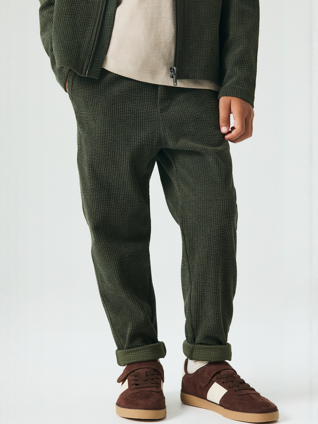H&M Boys Ribbed Velour Trousers