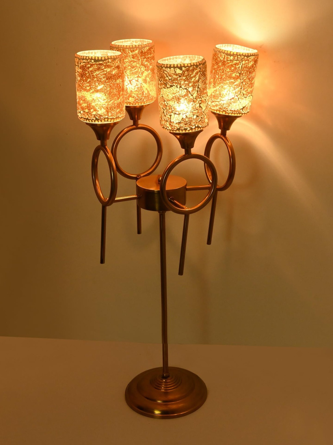 1ST TIME 4 Hand-Decorated Glass Shades Floor Lamp