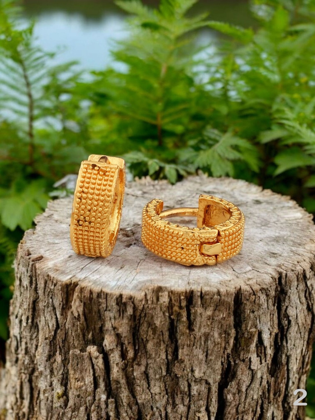 SHREE KRISHNA SHOPPING Unisex Gold-Plated Brass Hoof Earrings With Lever Back Closure