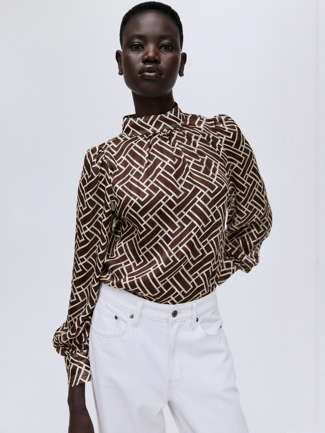 H&M Stand-Collar Blouse