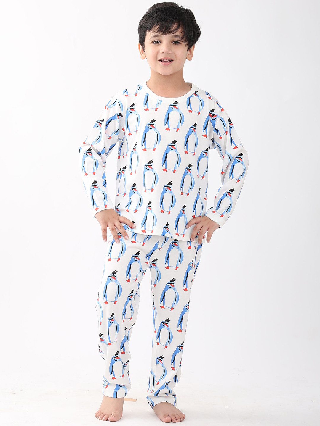 Anthrilo Boys Penguin Long Sleeve Pyjama Set