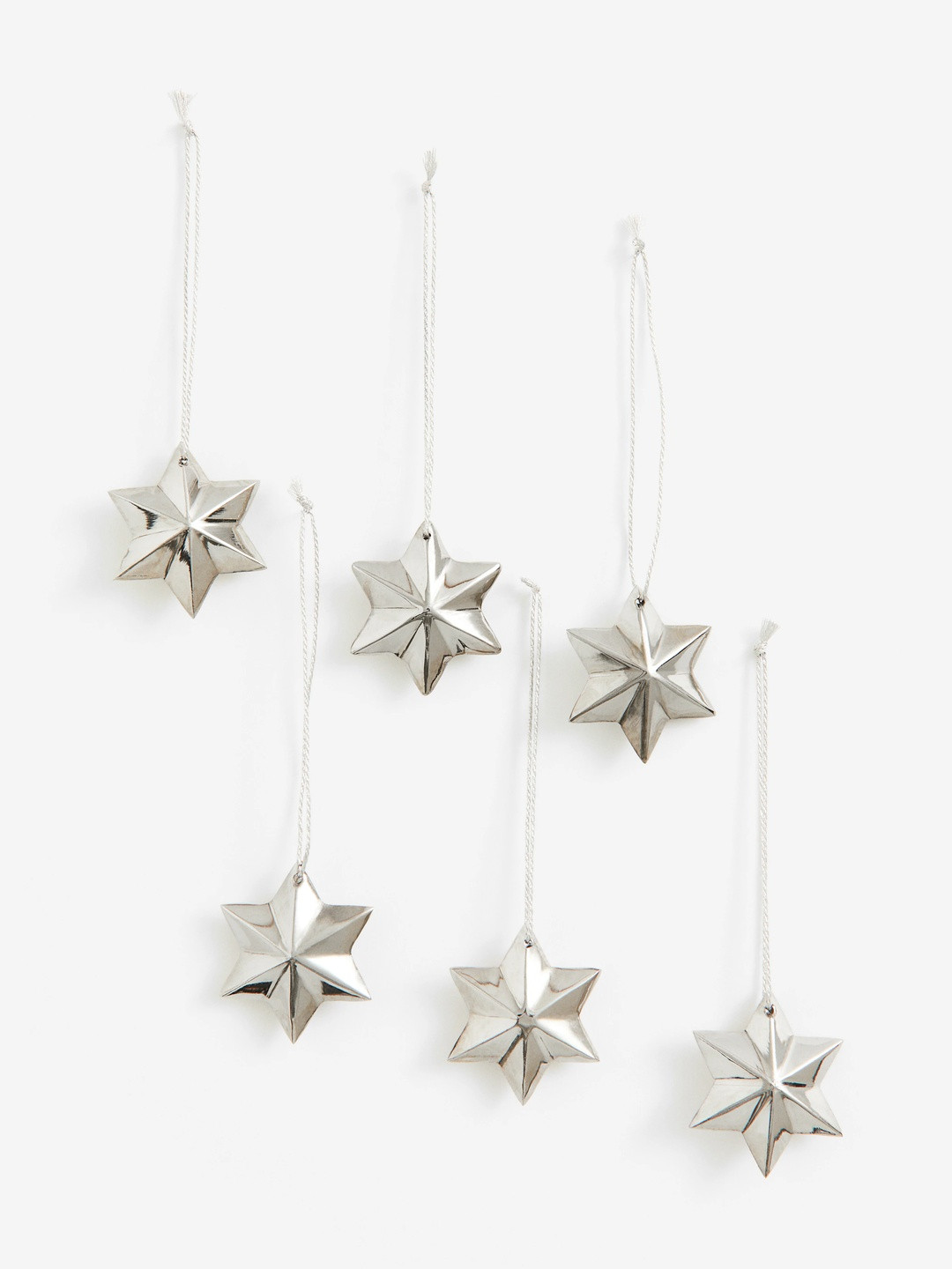 H&M Grey 6-Pack Christmas Decorations