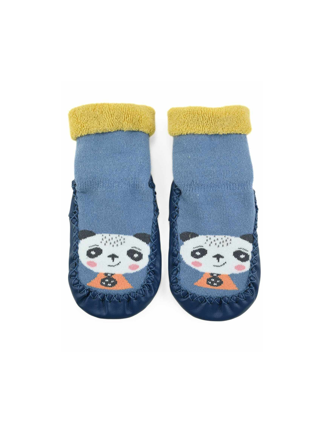 Yellow Bee Boys Pattered Cotton Leather Ankle Length Socks