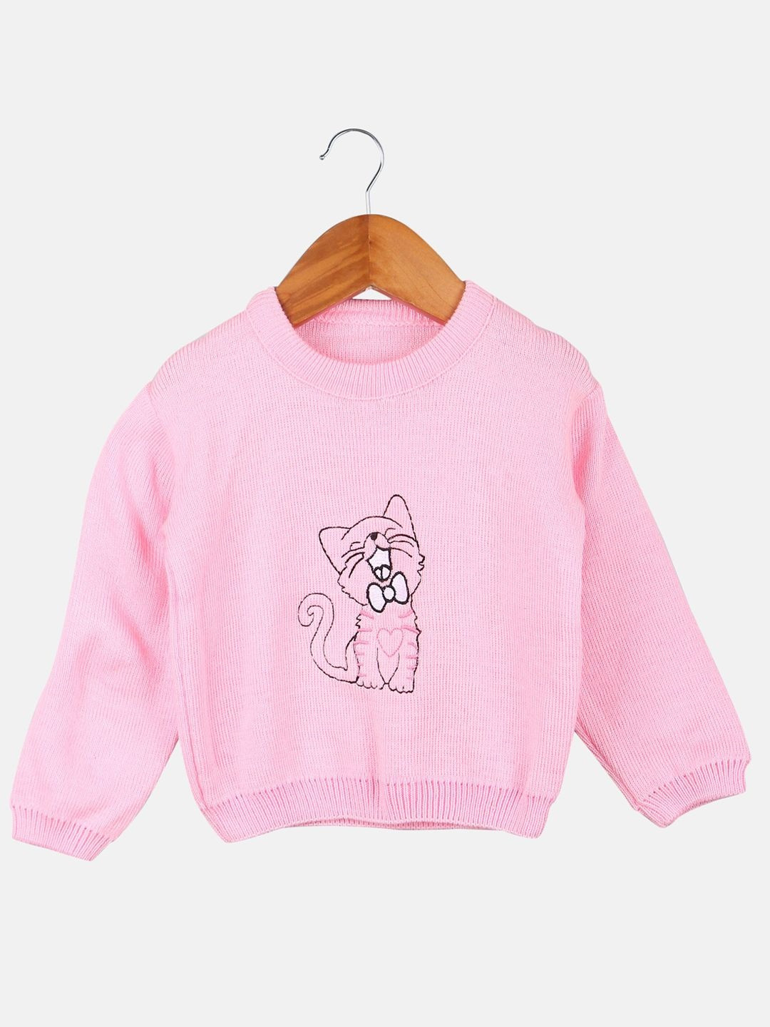 TRENDY WORLD Girls Printed Woollen Pullover Sweaters