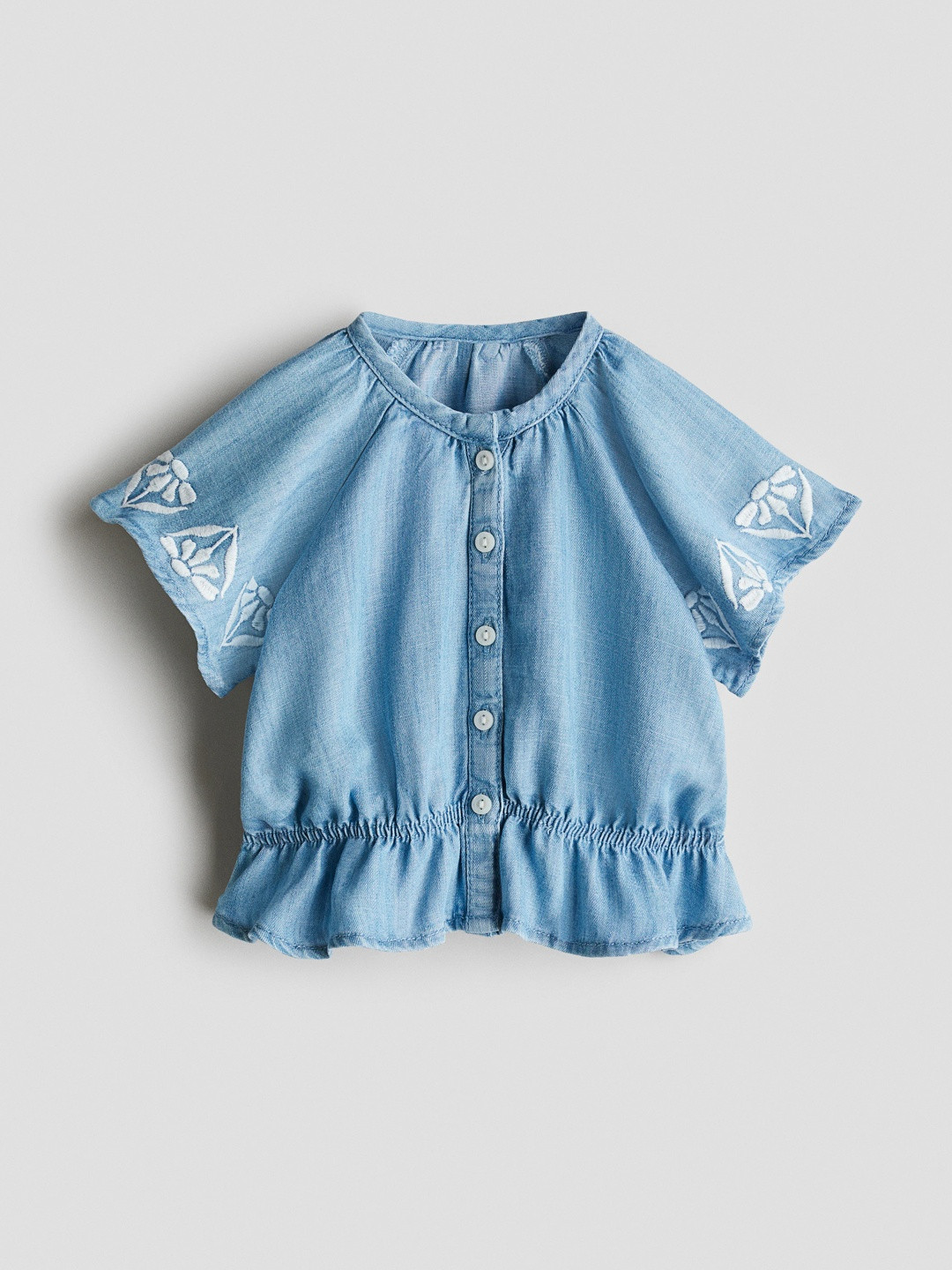 H&M Embroidery-Detail Denim Blouse