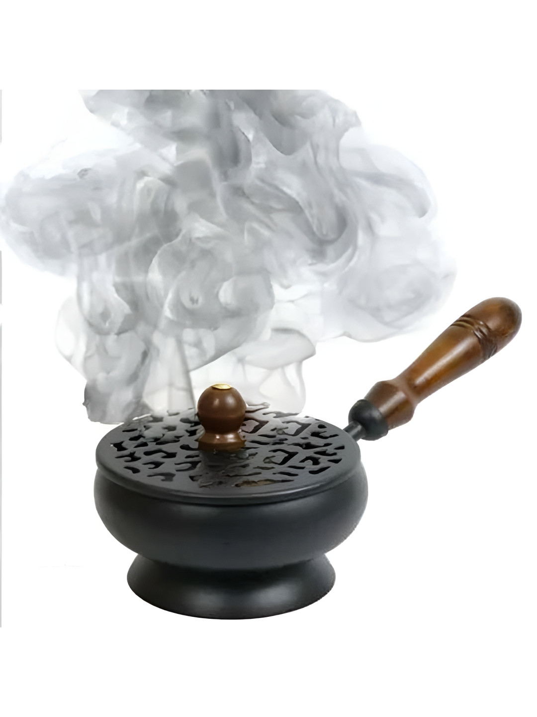 Heaven Decor Black & Brown Sambrani Loban Burner With Handle