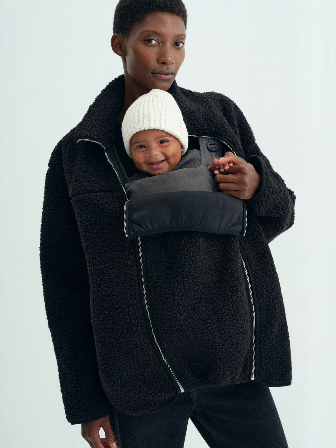 H&M MAMA Before & After Babywearing Teddy Jacket