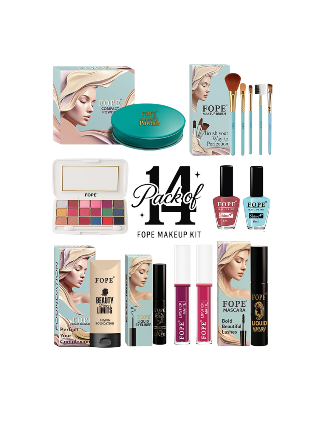 FOPE Set Of 14 Long Lasting Makeup Combo