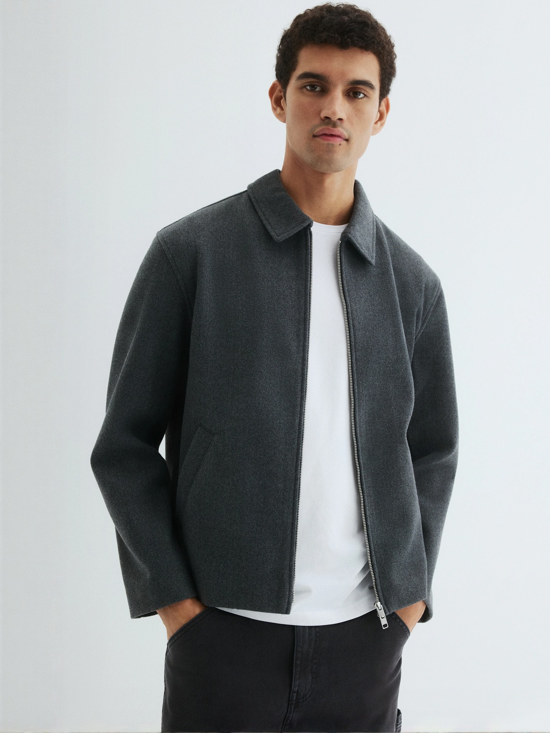 H&M Regular Fit Felted Overshirt