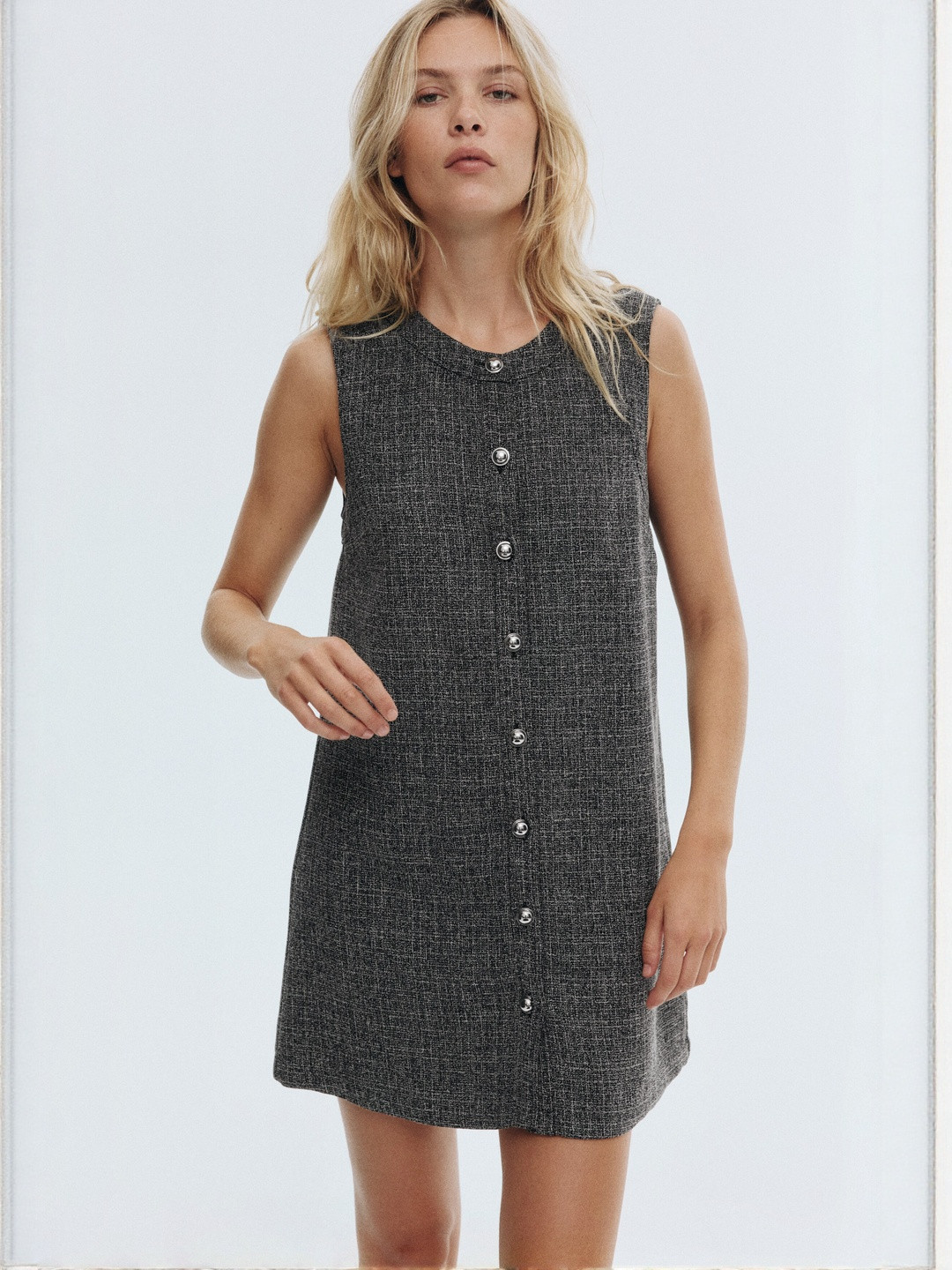 H&M Women Woven Button Down Shift Dress