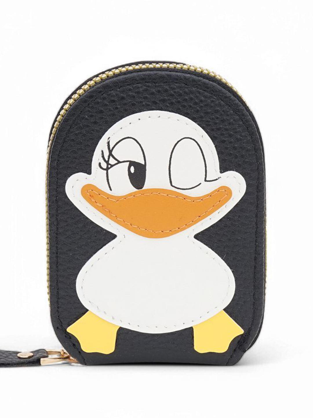 CLARABAE Men Duck-Shaped Printed Textured Leather Zip Around Wallet