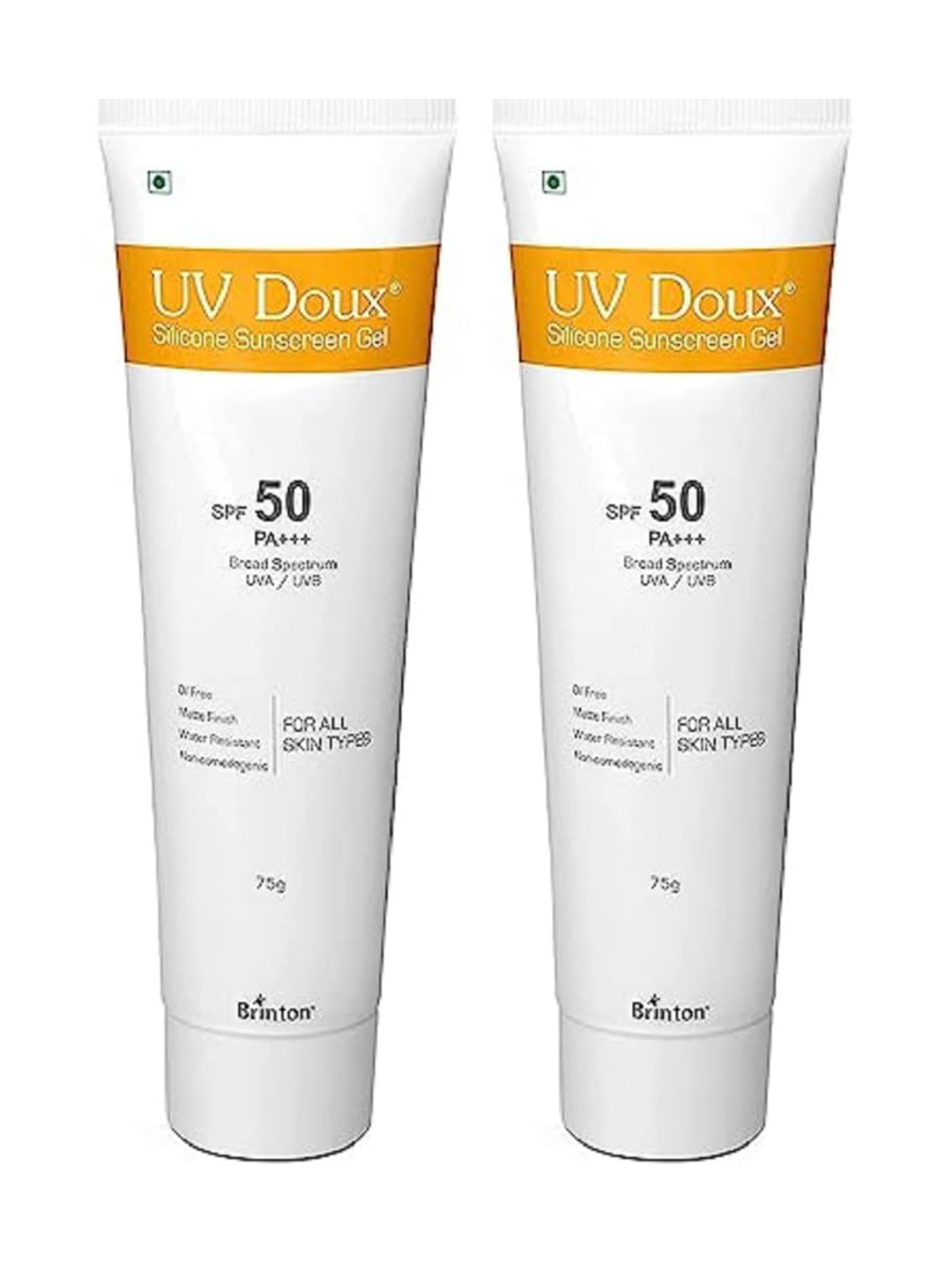 Brinton Set Of 2 UV Doux Silicone Sunscreen Gel With SPF 50 & PA+++ - 75 g Each