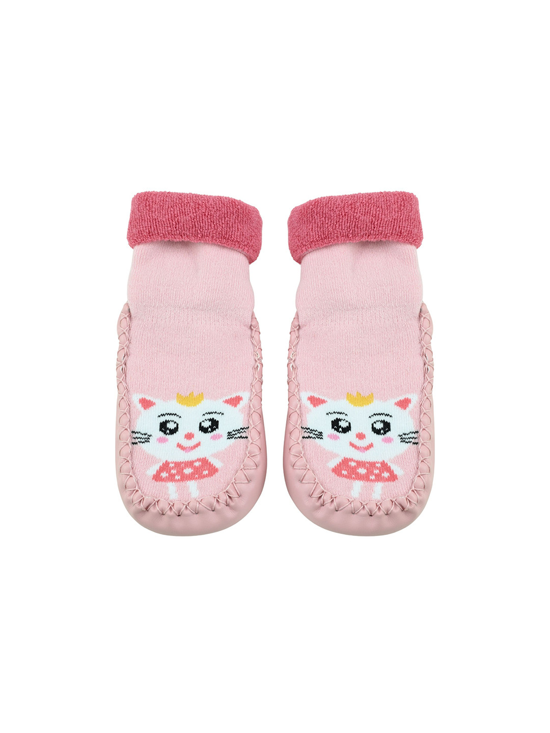 Yellow Bee Girls Pattered Cotton Leather Ankle Length Socks
