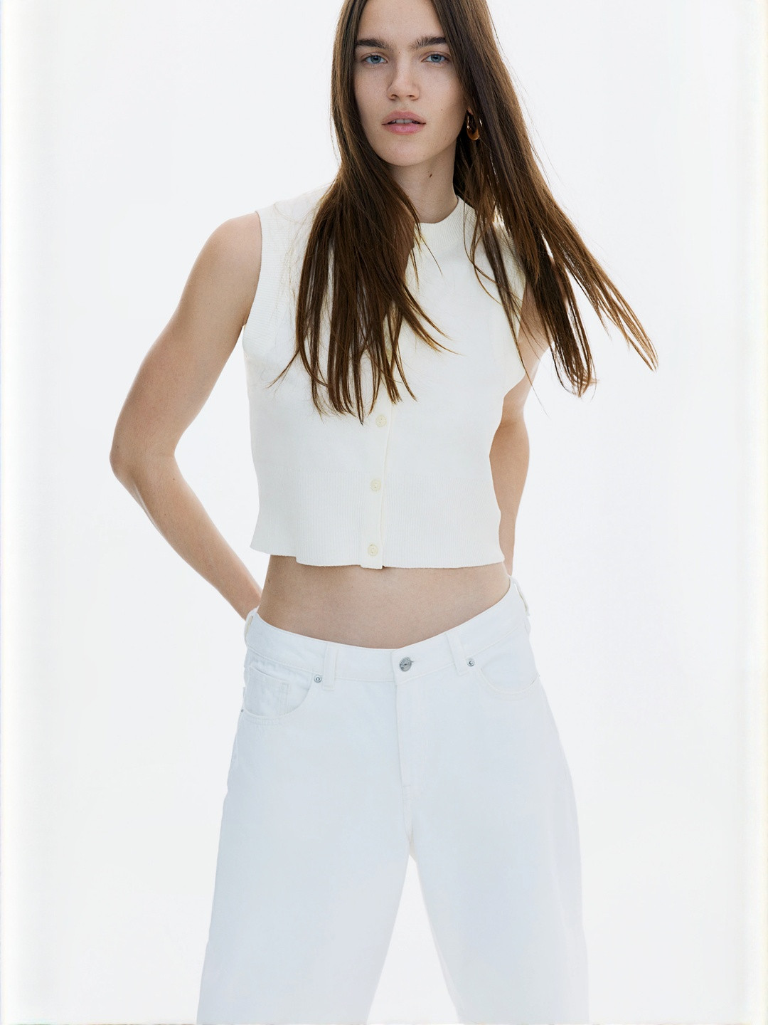 H&M Women Button-Front Sweater Vest