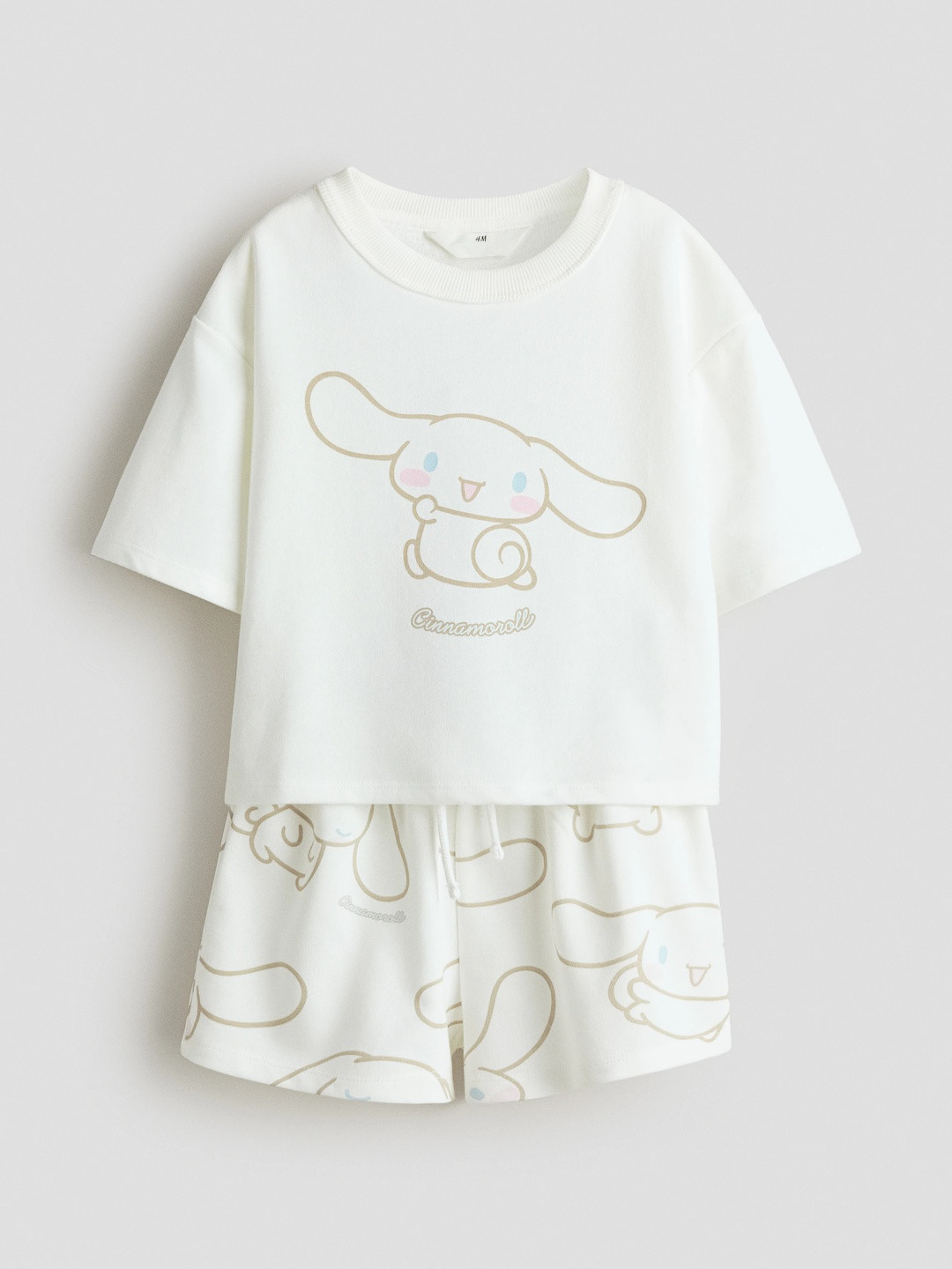 H&M Girls 2-piece printed top and shorts set