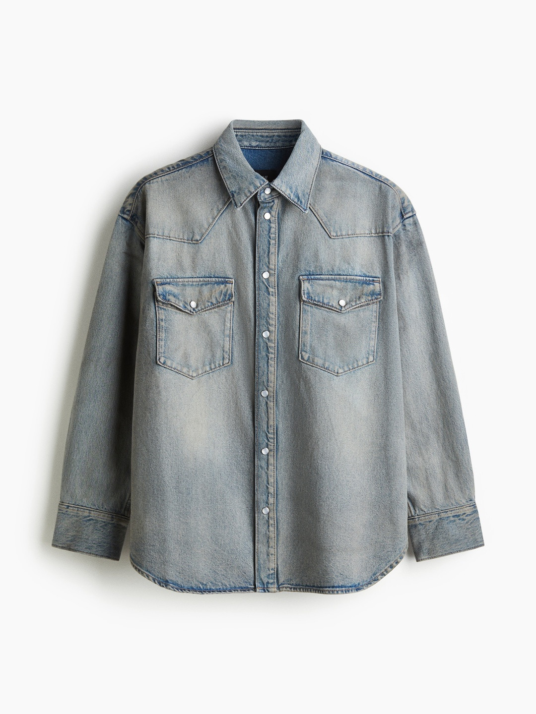 H&M Men Blue Oversized Fit Denim shirt