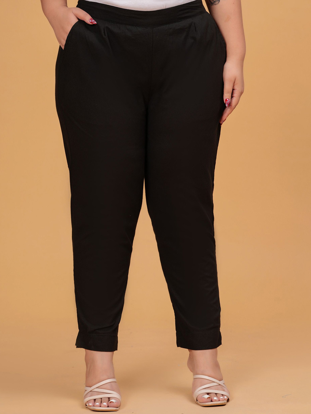 DIGITAL SHOPEE Women Easy Wash Pleated Formal Trousers