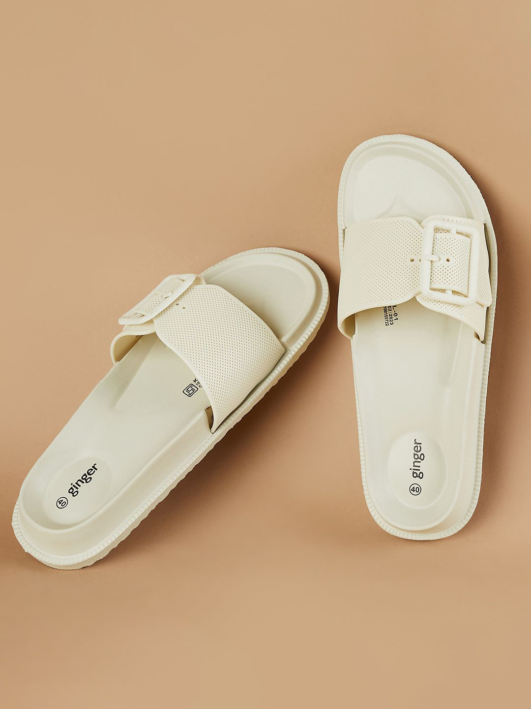 Ginger by Lifestyle Women Self Design Sliders Flip Flops