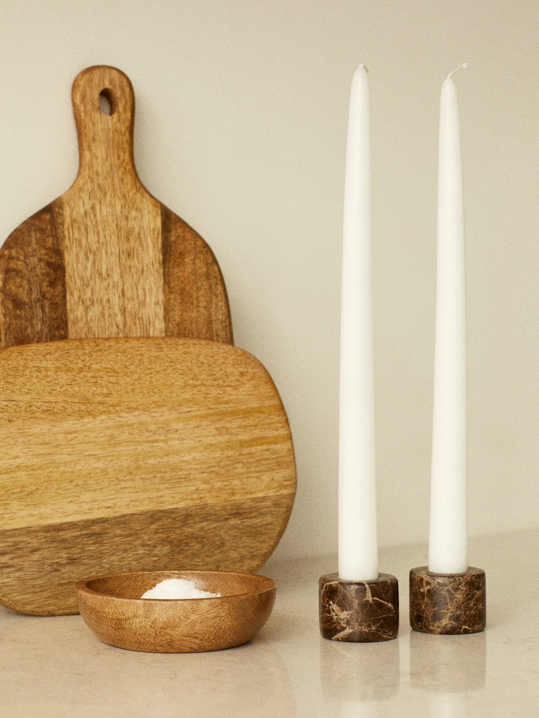 H&M Brown Small Marble Candle Holder