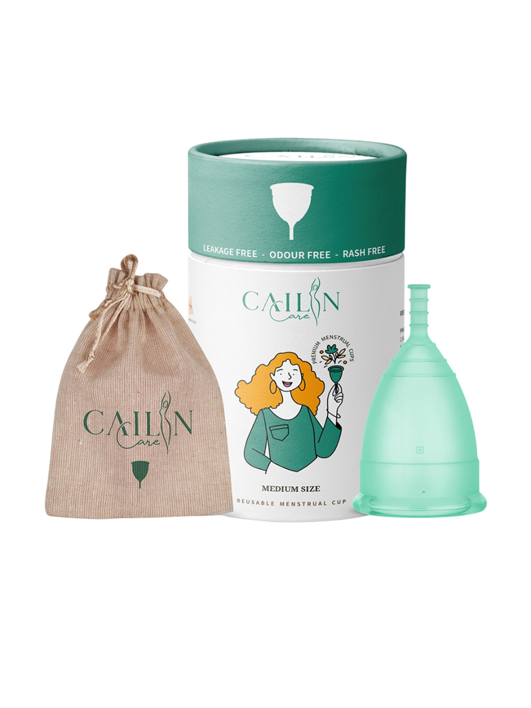 Cailin Care Reusable & Odour Free Menstrual Cup With Carry Pouch - Medium