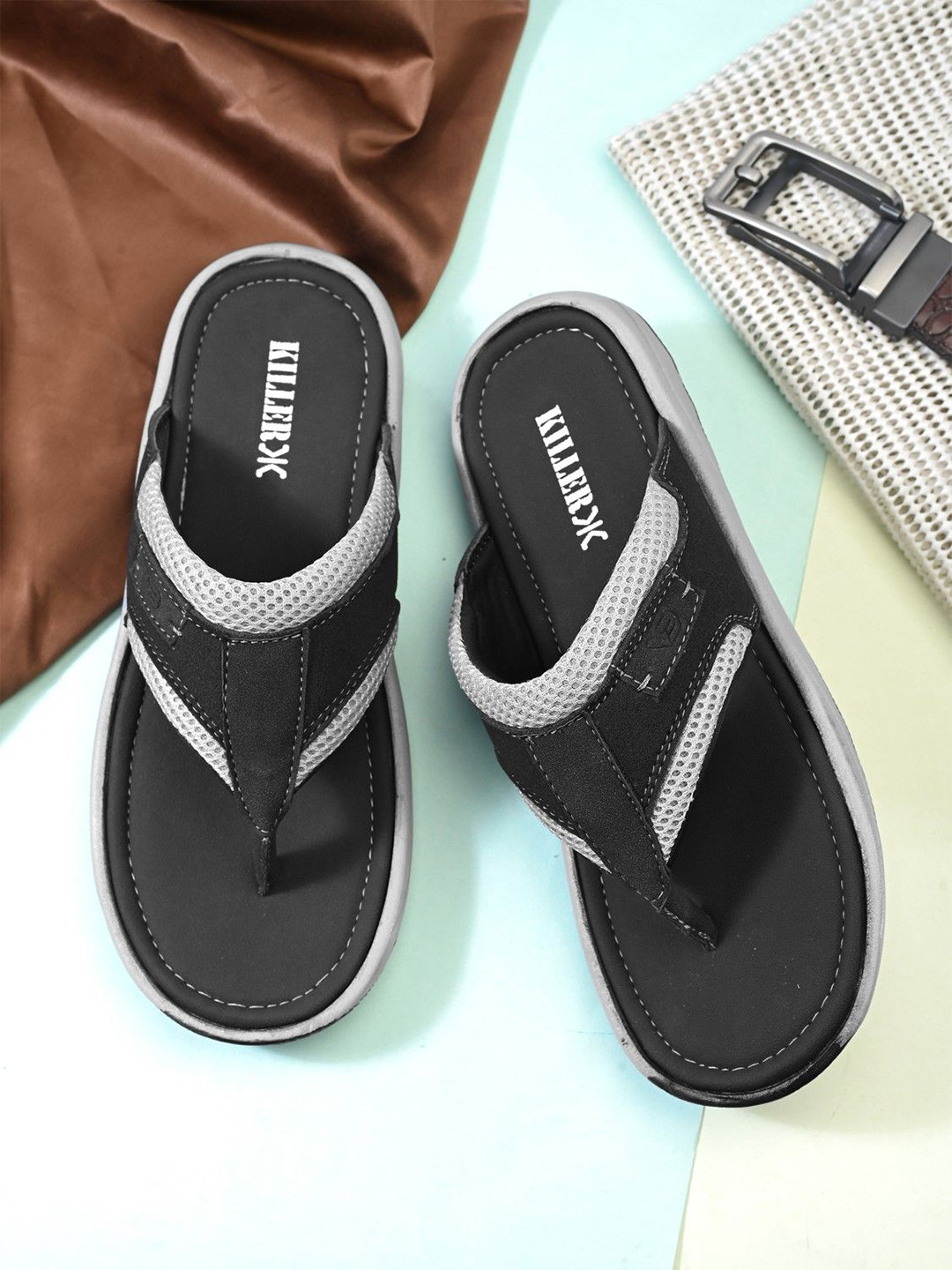 Killer Men's Solid PU Comfort Sandals