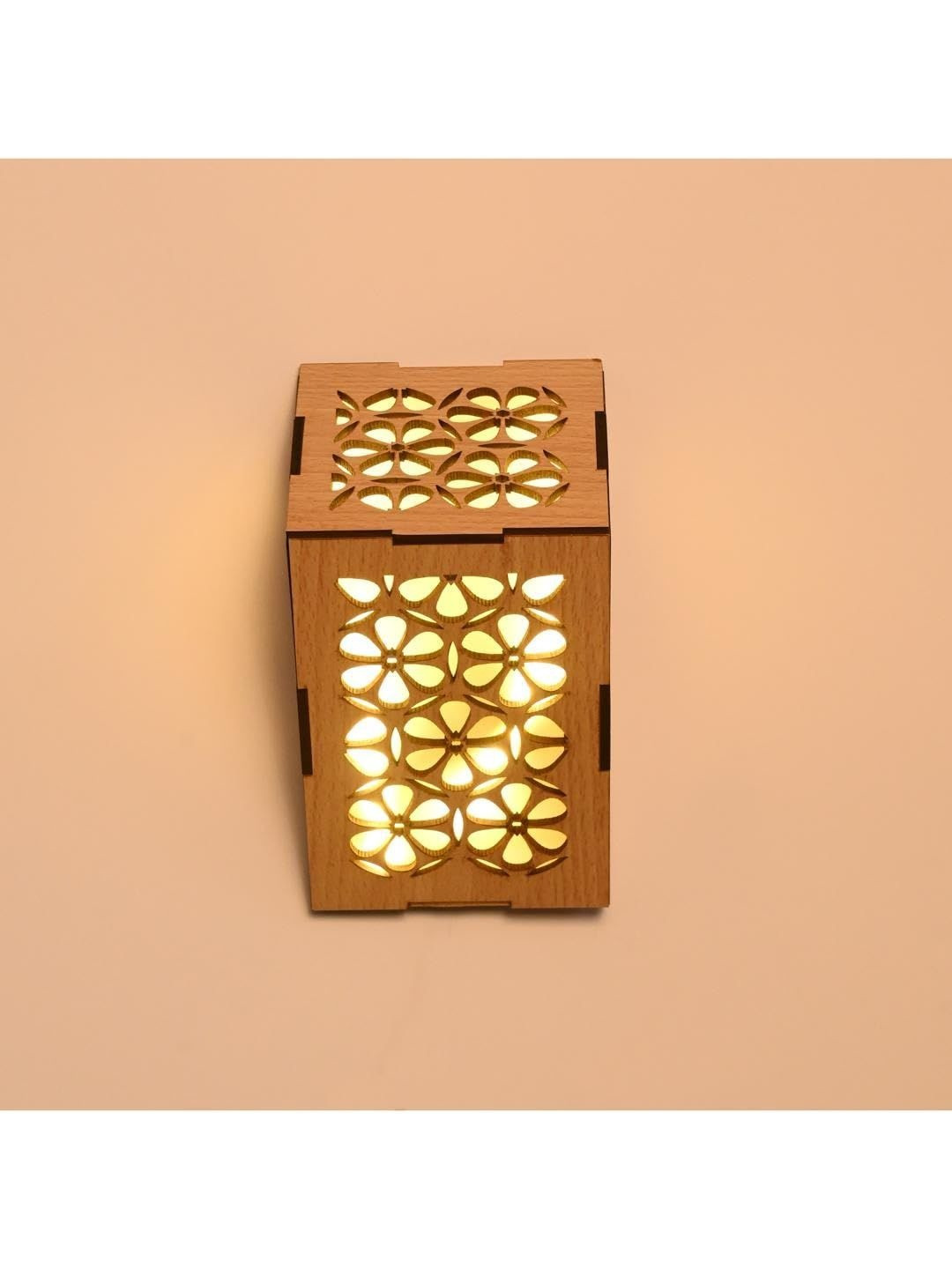 1ST TIME Cream-Coloured Textured Wood Wall Lamp