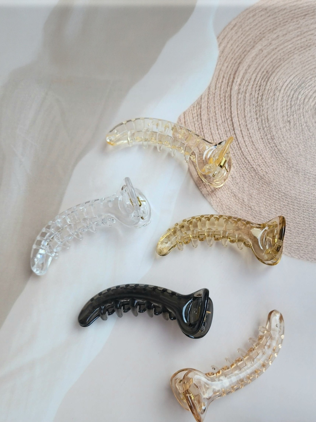 DIVASTRI Women Set of 5 Multi-Colored Plastic Banana Clips