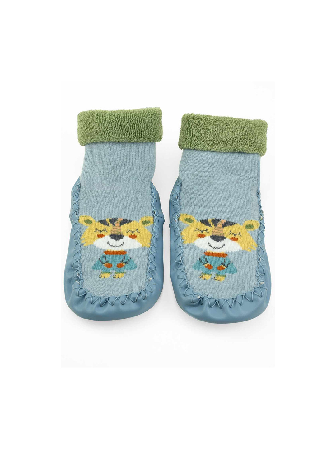 Yellow Bee Boys Pattered Cotton Leather Ankle Length Socks