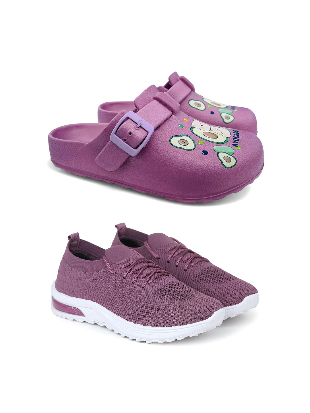 FABBMATE Women Pack of 2 Walking Shoes & Clogs