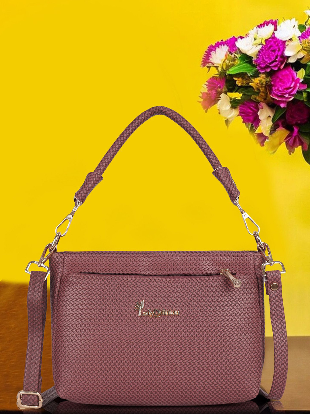 LADY QUINTON Women Textured Structured Satchel Bag