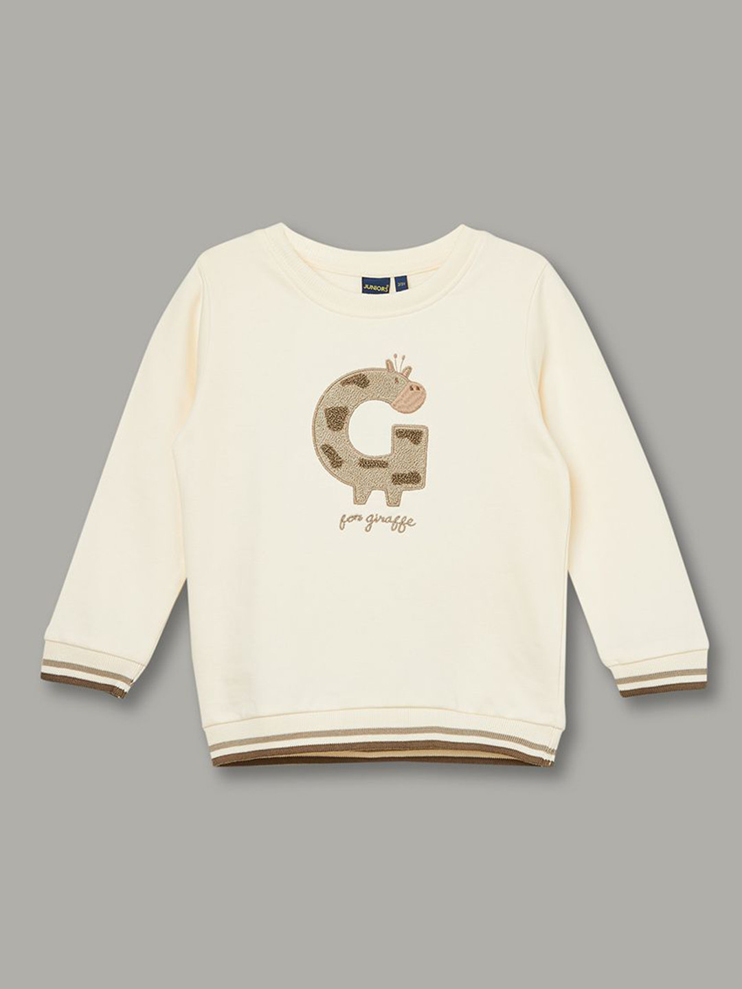 Juniors by Lifestyle Boys Typography Embroidered Round Neck Long Sleeves Sweatshirt