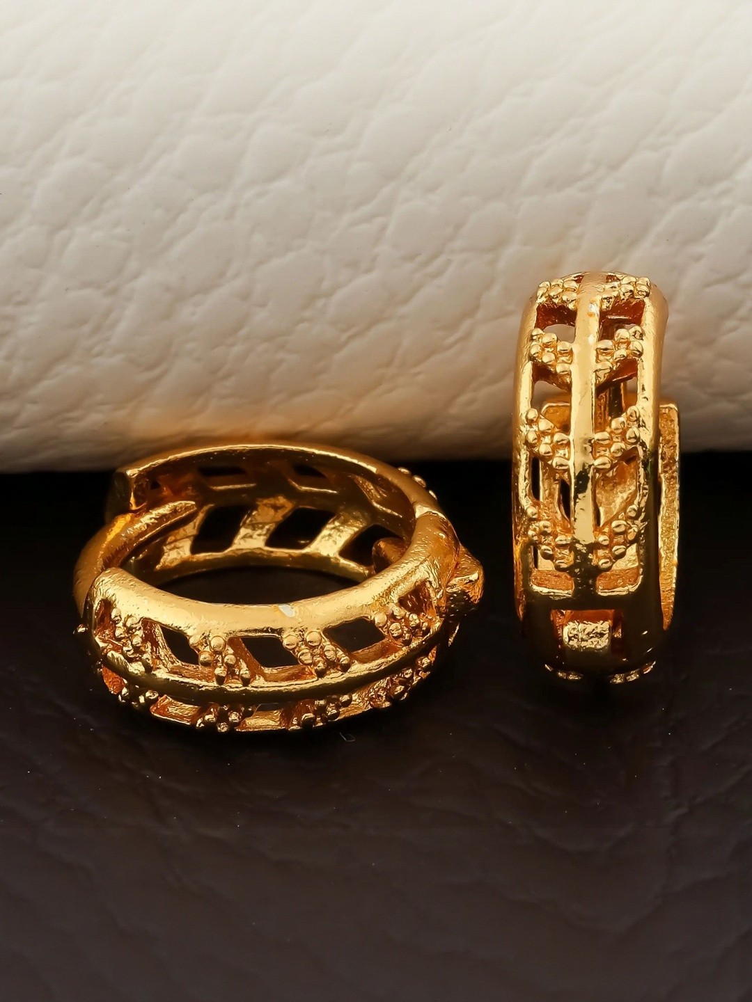 SHREE KRISHNA SHOPPING Women Gold-Plated Hoop Earrings with Insert Closure