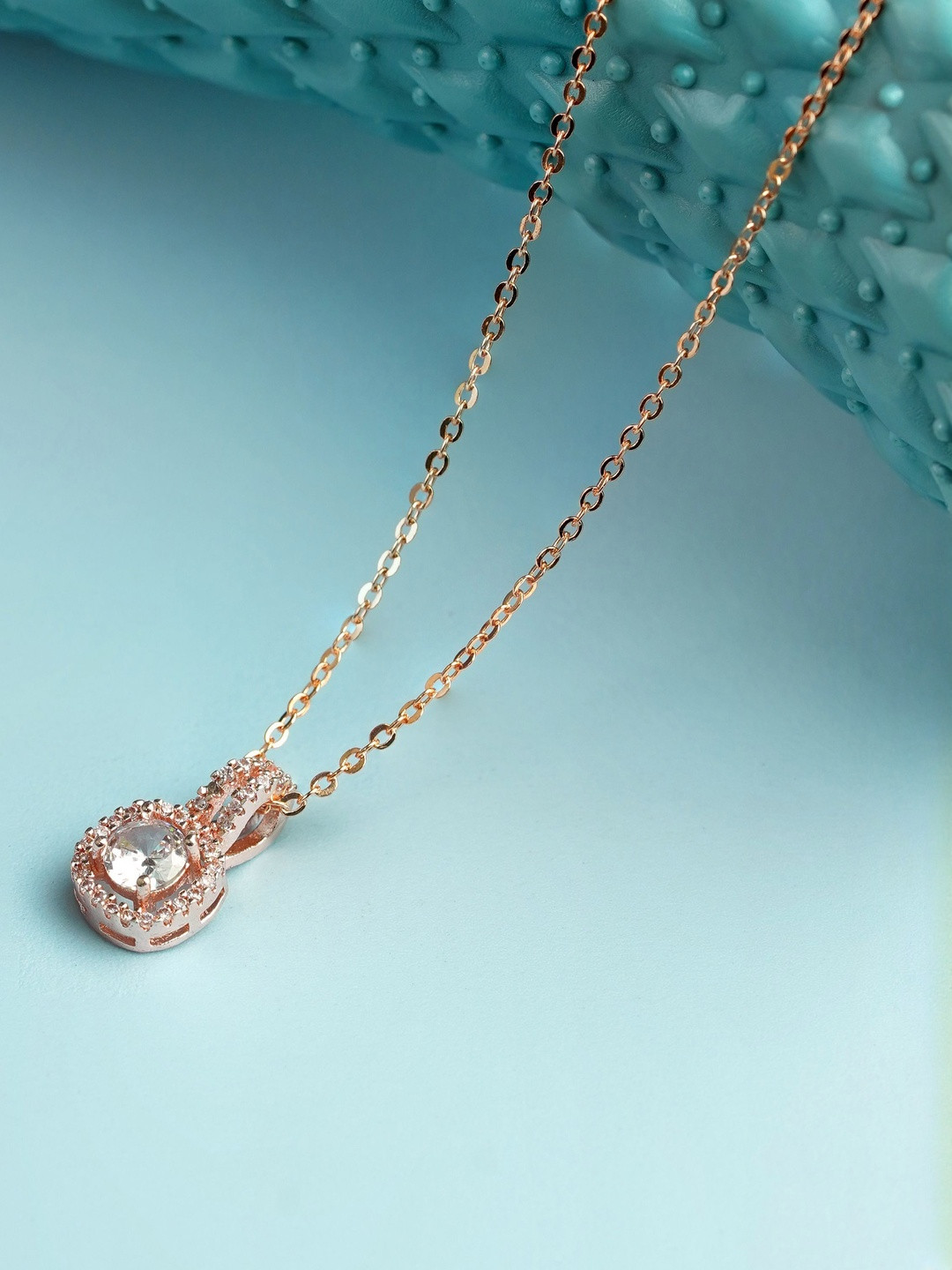 NKR GOLD Rose Gold-Toned Alloy Statement Necklace