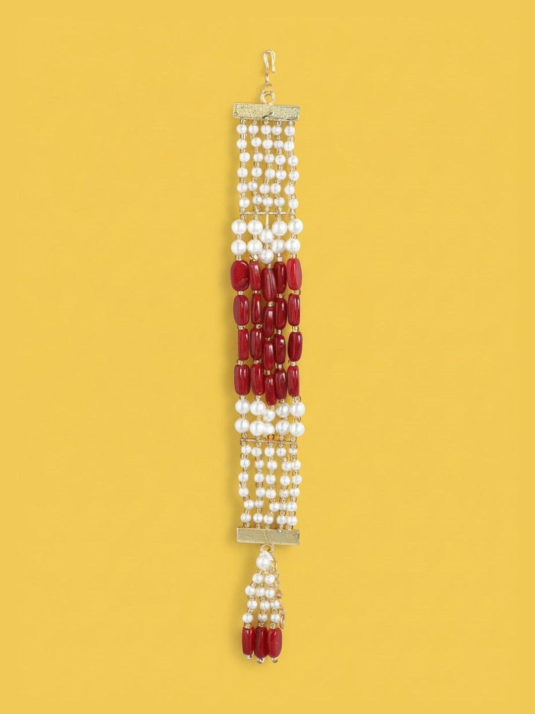 ASIDEA Maroon Brass Kundan