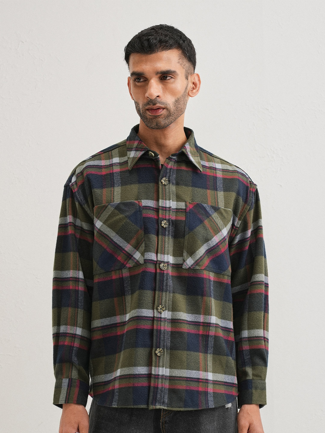 Banana Club Men Checked Relaxed Fit Shacket