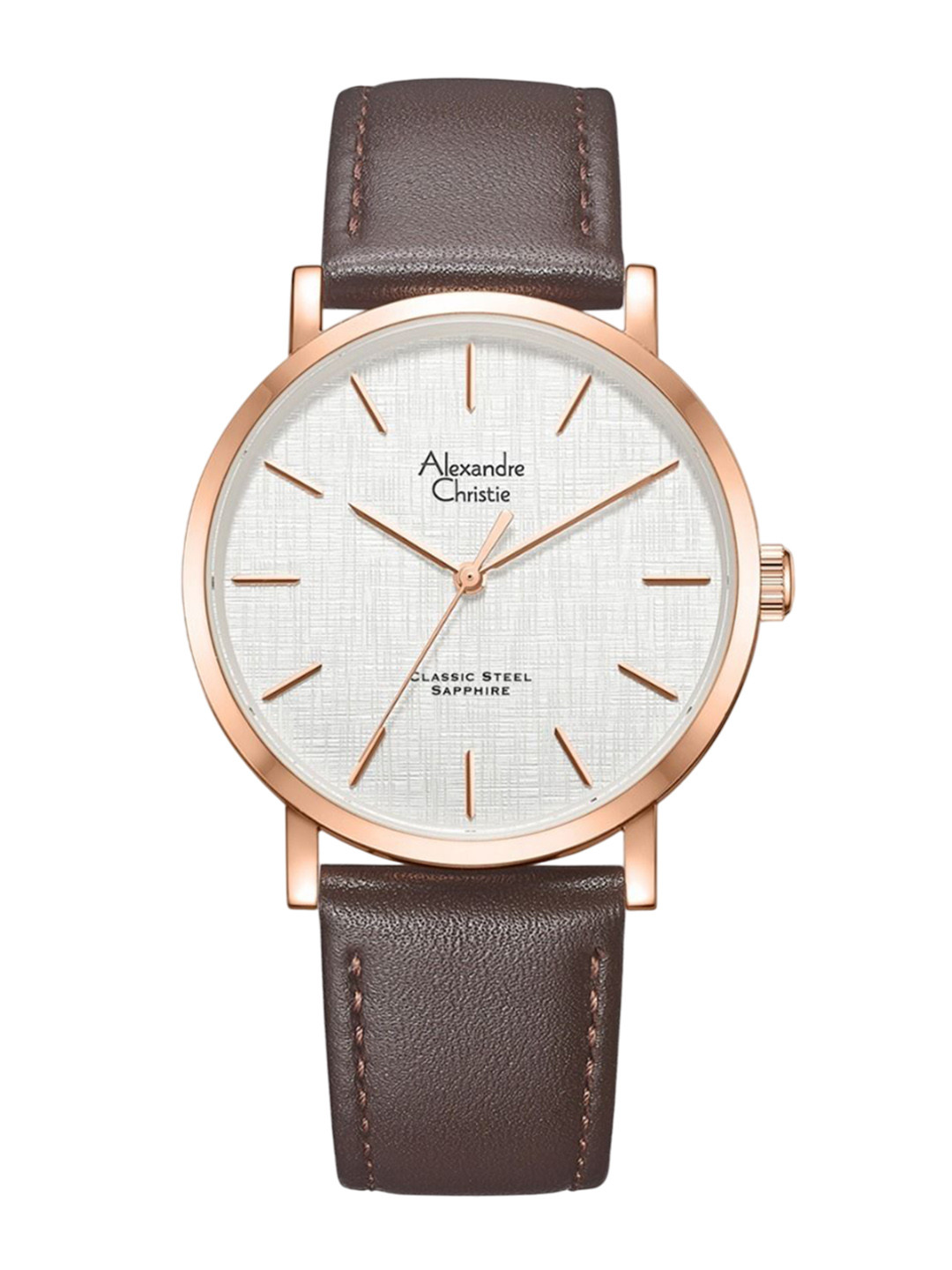 Alexandre Christie Men Dial & Leather Straps Watch 8698MHLRGSLBO